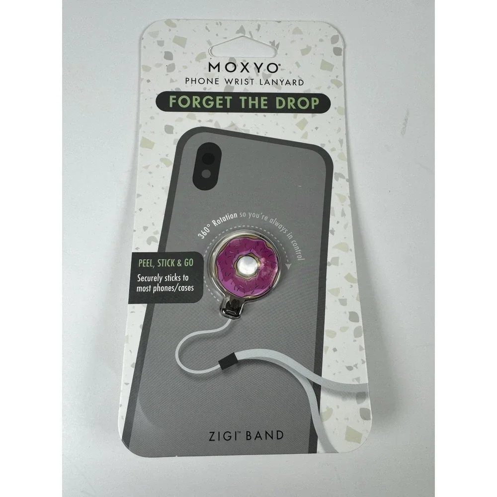 Moxyo Phone Wrist Universal Smartphone‎ Lanyard - Pink Donut/Black Lanyard